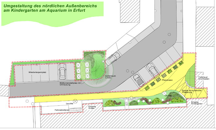 Plan Freifläche vor KITA Am Aquarium